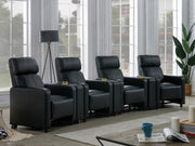 Toohey Upholstered Tufted Recliner Living Room Set Black - 600181-S4A