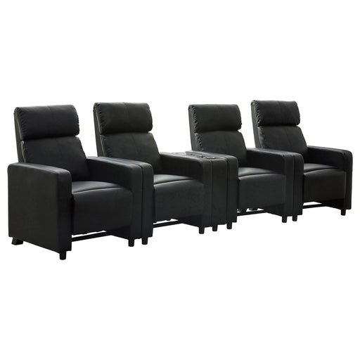 Toohey Upholstered Tufted Recliner Living Room Set Black - 600181-S4B
