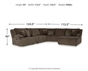 Top Tier Chocolate 6-Piece Sectional with Recliner from Ashley - DMV Furniture