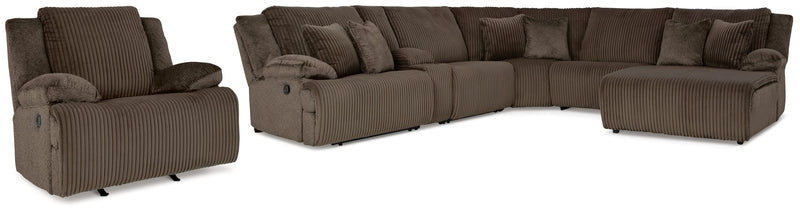 Top Tier Chocolate 6-Piece Sectional with Recliner from Ashley - DMV Furniture