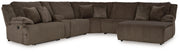 Top Tier Chocolate 6-Piece Sectional with Recliner from Ashley - DMV Furniture