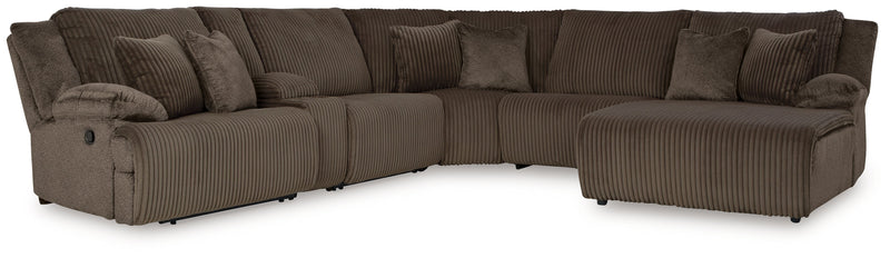 Top Tier Chocolate 6-Piece Sectional with Recliner from Ashley - DMV Furniture