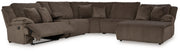 Top Tier Chocolate 6-Piece Sectional with Recliner from Ashley - DMV Furniture