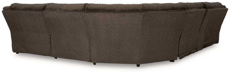 Top Tier Chocolate 6-Piece Sectional with Recliner from Ashley - DMV Furniture