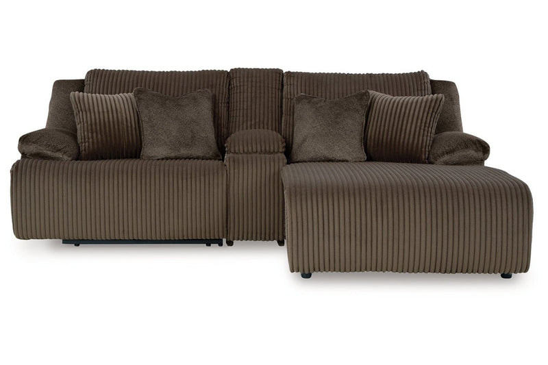 Top Tier Chocolate 3 - Piece Reclining Sectional Sofa with Chaise - DMV FurnitureReclining Sectional