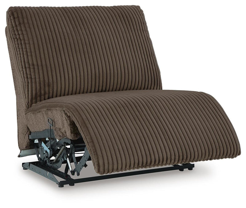 Top Tier Chocolate 3-Piece Reclining Sofa Chaise Sectional - 92705S10