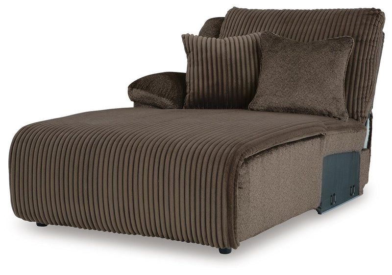 Top Tier Chocolate 3-Piece Reclining Sofa Chaise Sectional - 92705S11