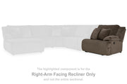 Top Tier Chocolate Right-Arm Facing Recliner - 9270541
