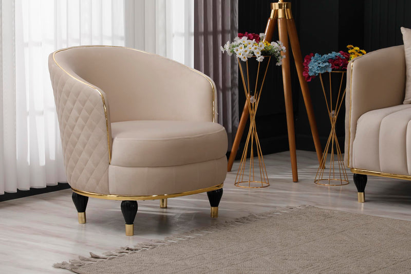 Toronto 3-pieces (Sofa & Loveseat & Chair) Livingroom Set Cream in Cream - 101-TOR-S0231-321