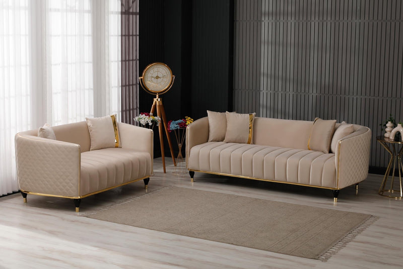 Toronto 3-pieces (Sofa & Loveseat & Chair) Livingroom Set Cream in Cream - 101-TOR-S0231-321