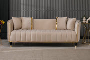 Toronto 3-pieces (Sofa & Loveseat & Chair) Livingroom Set Cream in Cream - 101-TOR-S0231-321