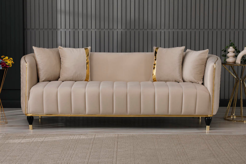 Toronto 3-pieces (Sofa & Loveseat & Chair) Livingroom Set Cream in Cream - 101-TOR-S0231-321