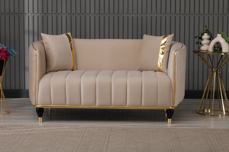 Toronto Stationary Loveseat Cream in Cream - 101-TOR-S0231-2