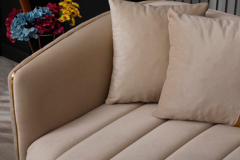 Toronto Stationary Loveseat Cream in Cream - 101-TOR-S0231-2
