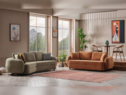 Toscana Stationary 3 Seater Sofa Orange in Orange - 101-TOS-P907-3
