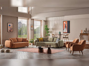 Toscana Stationary 3 Seater Sofa Orange in Orange - 101-TOS-P907-3