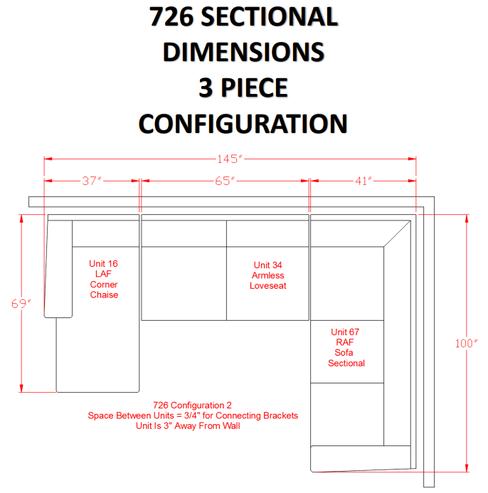 Tracling Slate LAF Sectional - DMV Furniture