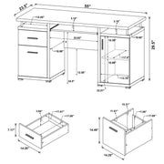 Tracy 55-inch 2-drawer Office Computer Desk Cappuccino - 800107