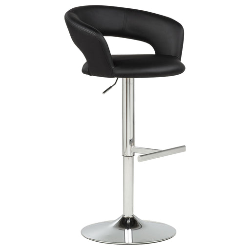 Travia Adjustable Leatherette Swivel Bar Stool Black and Chrome - 182718BLK