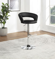 Travia Adjustable Leatherette Swivel Bar Stool Black and Chrome - 182718BLK