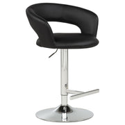 Travia Adjustable Leatherette Swivel Bar Stool Black and Chrome - 182718BLK