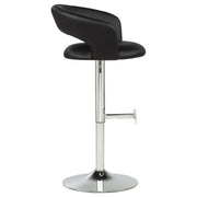 Travia Adjustable Leatherette Swivel Bar Stool Black and Chrome - 182718BLK