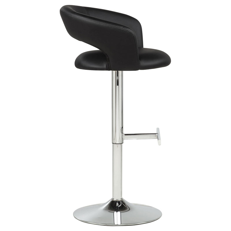 Travia Adjustable Leatherette Swivel Bar Stool Black and Chrome - 182718BLK