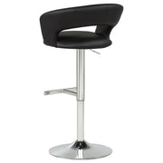Travia Adjustable Leatherette Swivel Bar Stool Black and Chrome - 182718BLK