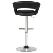 Travia Adjustable Leatherette Swivel Bar Stool Black and Chrome - 182718BLK