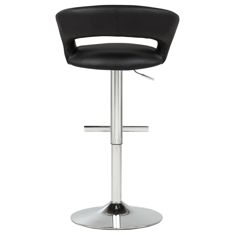 Travia Adjustable Leatherette Swivel Bar Stool Black and Chrome - 182718BLK