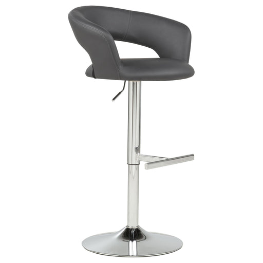 Travia Adjustable Leatherette Swivel Bar Stool Grey and Chrome - 182718GRY