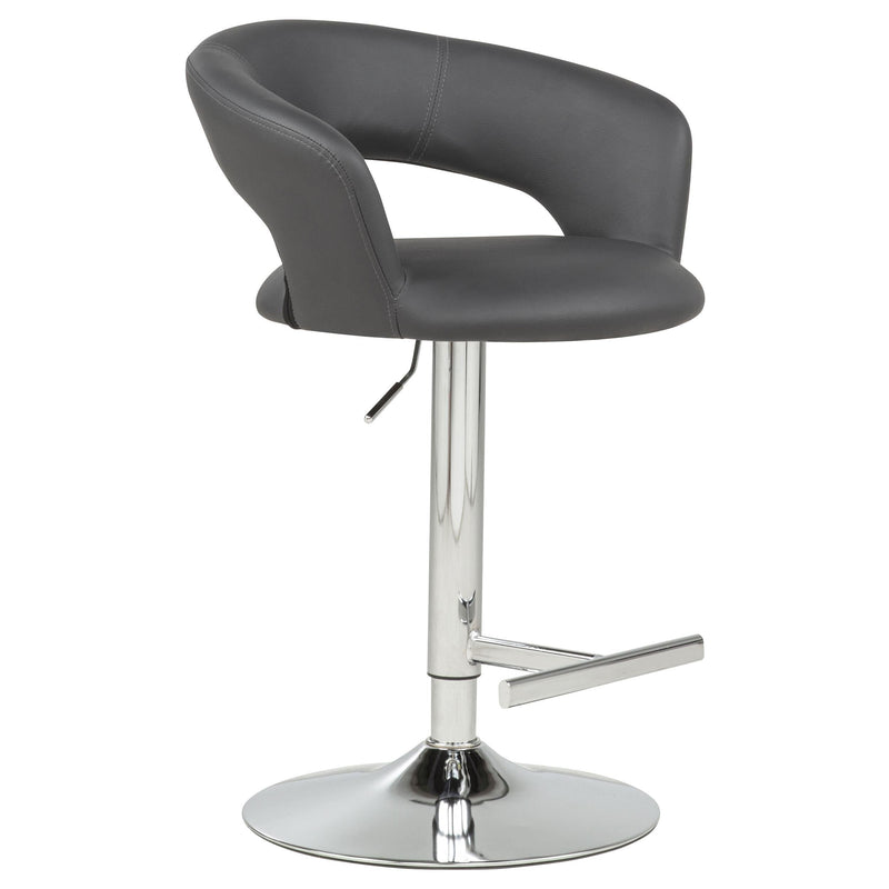 Travia Adjustable Leatherette Swivel Bar Stool Grey and Chrome - 182718GRY