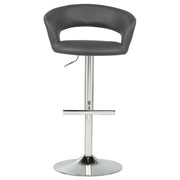 Travia Adjustable Leatherette Swivel Bar Stool Grey and Chrome - 182718GRY