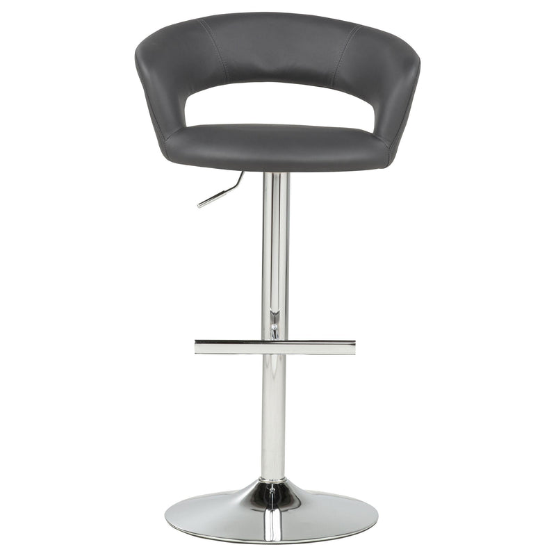Travia Adjustable Leatherette Swivel Bar Stool Grey and Chrome - 182718GRY