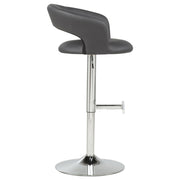 Travia Adjustable Leatherette Swivel Bar Stool Grey and Chrome - 182718GRY