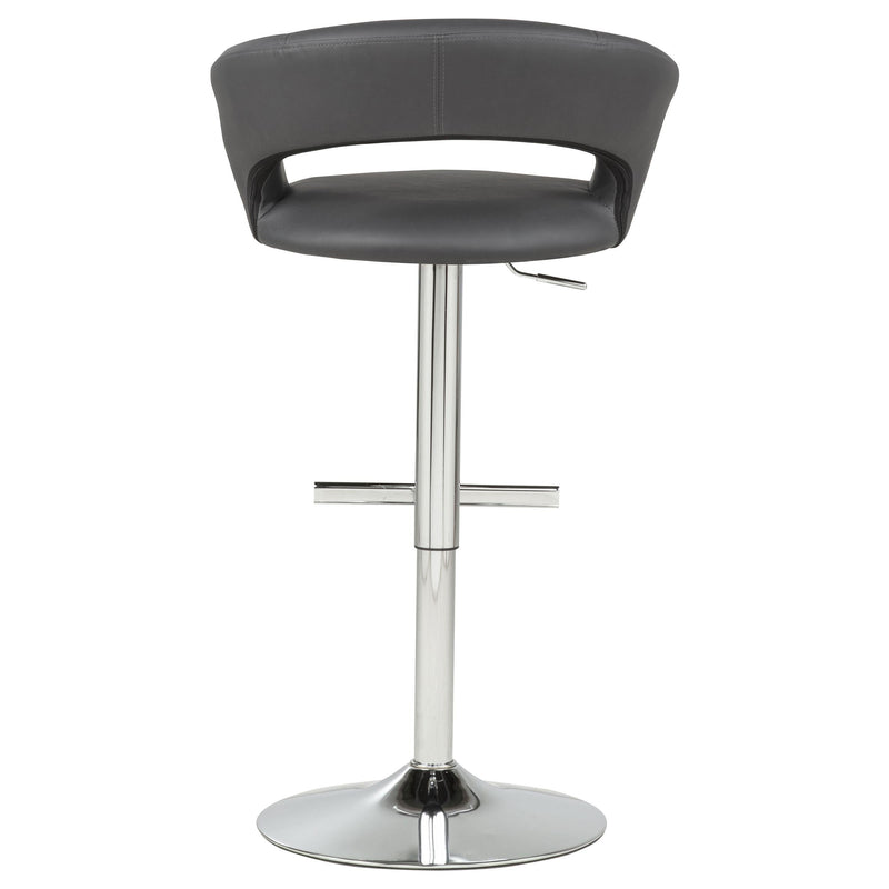 Travia Adjustable Leatherette Swivel Bar Stool Grey and Chrome - 182718GRY