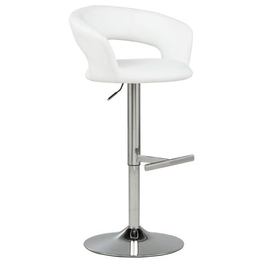 Travia Adjustable Leatherette Swivel Bar Stool White and Chrome - 182718WHT