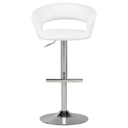 Travia Adjustable Leatherette Swivel Bar Stool White and Chrome - 182718WHT