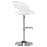 Travia Adjustable Leatherette Swivel Bar Stool White and Chrome - 182718WHT