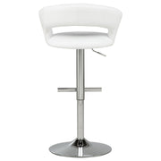 Travia Adjustable Leatherette Swivel Bar Stool White and Chrome - 182718WHT