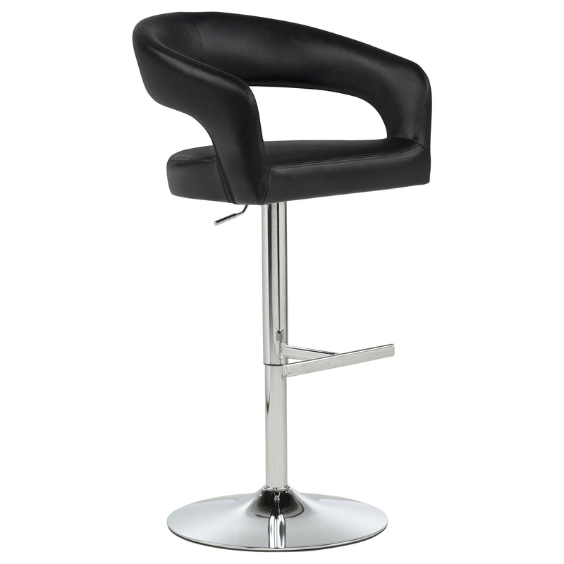 Travia Leatherette Upholstered Adjustable Bar Stool Black - 182157BLK