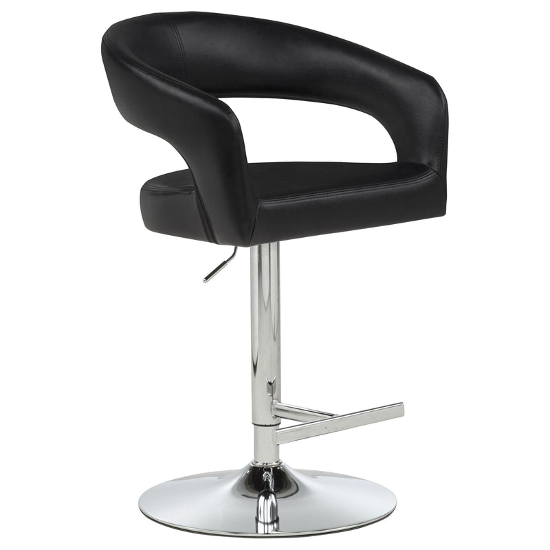 Travia Leatherette Upholstered Adjustable Bar Stool Black - 182157BLK