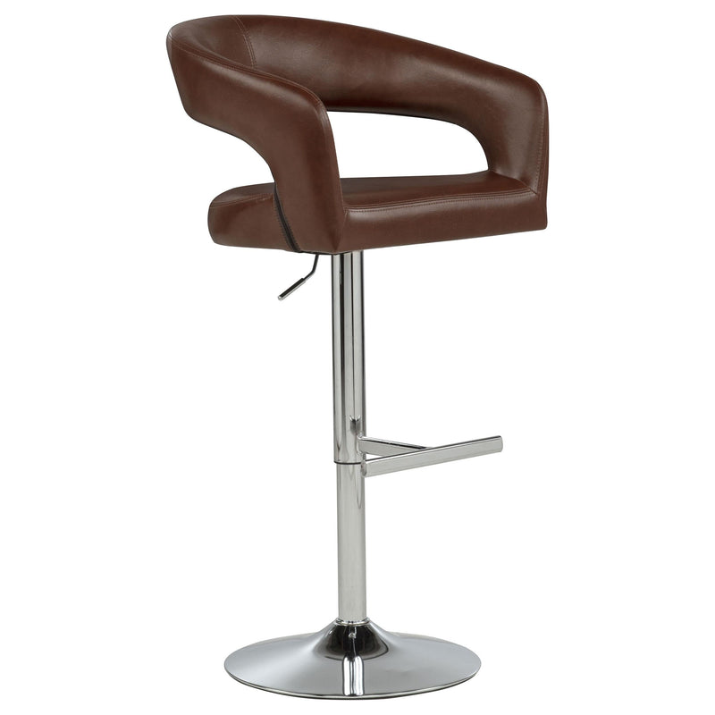 Travia Leatherette Upholstered Adjustable Bar Stool Cocoa Brown - 182157BRN