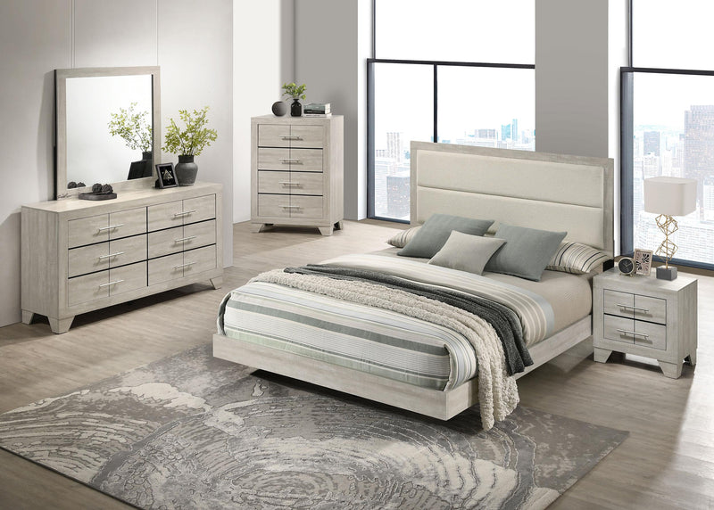 Trenton 54-inch Wood Eastern King Panel Bed Rustic Cream - 225061KE