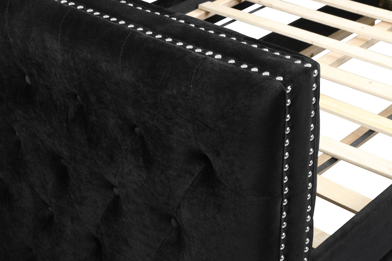 Trina Black Velvet Twin Daybed - DMV FurnitureDaybed