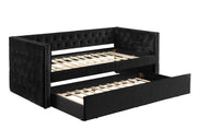 Trina Black Velvet Twin Daybed - DMV FurnitureDaybed