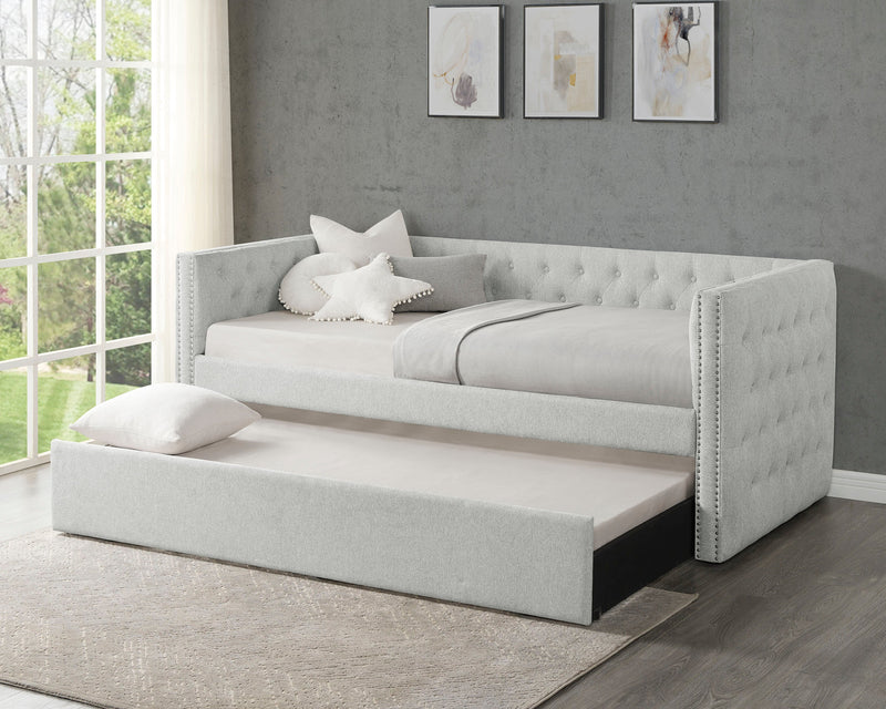 Trina Dove Gray Twin Daybed with Trundle - DMV FurnitureDaybed
