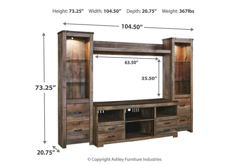 Trinell Brown 4 - Piece Entertainment Center - DMV FurnitureEntertainment Center