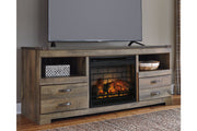 Trinell Brown 63" TV Stand with Electric Fireplace - DMV FurnitureTV Stand
