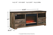 Trinell Brown 63" TV Stand with Electric Fireplace - DMV FurnitureTV Stand